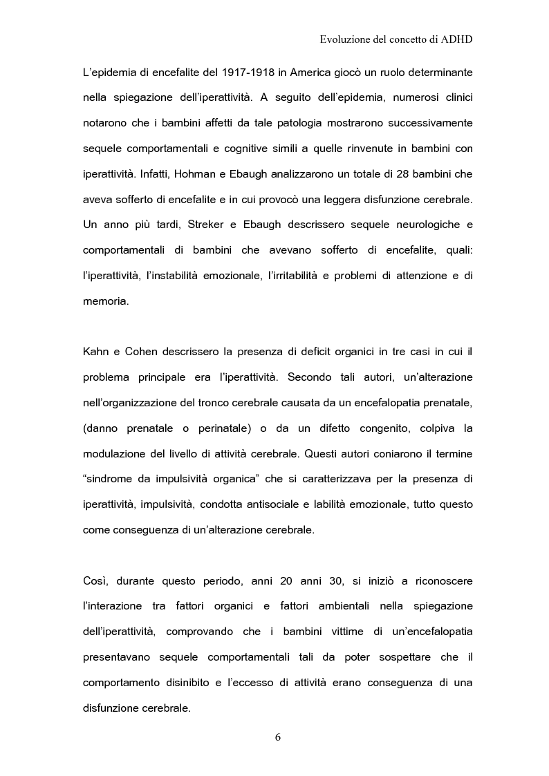 Anteprima della tesi: ADHD Disturbo da deficit dell’attenzione e iperattività: basi psicologiche neuroanatomiche e genetiche, Pagina 4