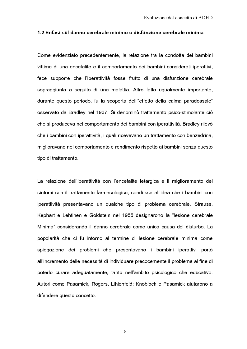 Anteprima della tesi: ADHD Disturbo da deficit dell’attenzione e iperattività: basi psicologiche neuroanatomiche e genetiche, Pagina 6