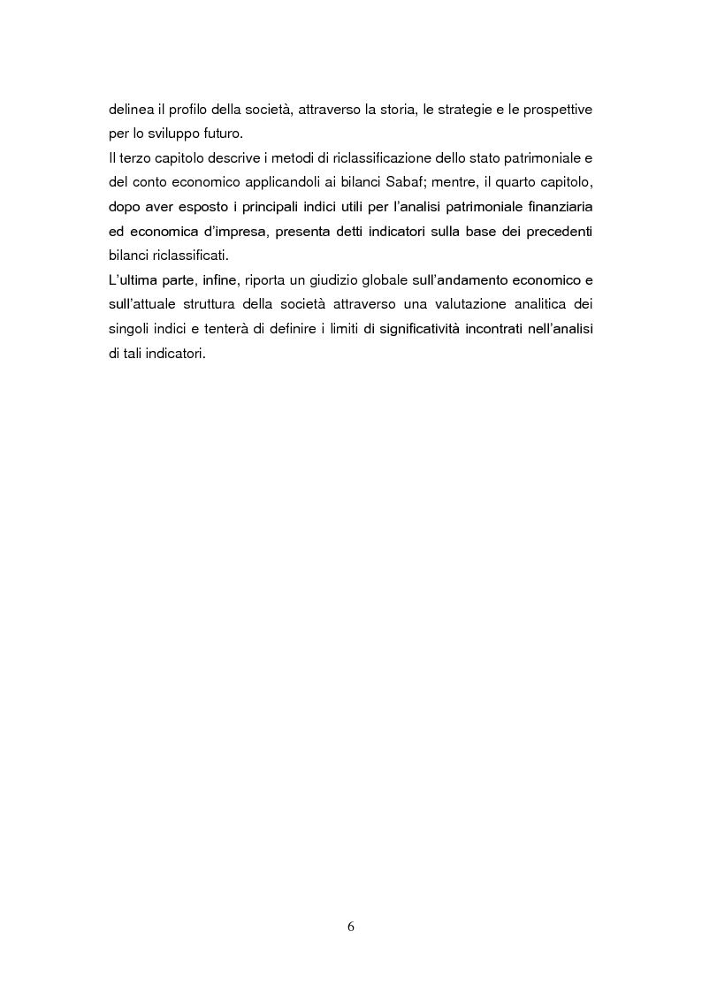 Anteprima della tesi: I limiti dell'analisi di bilancio per indici: il caso Sabaf, Pagina 2