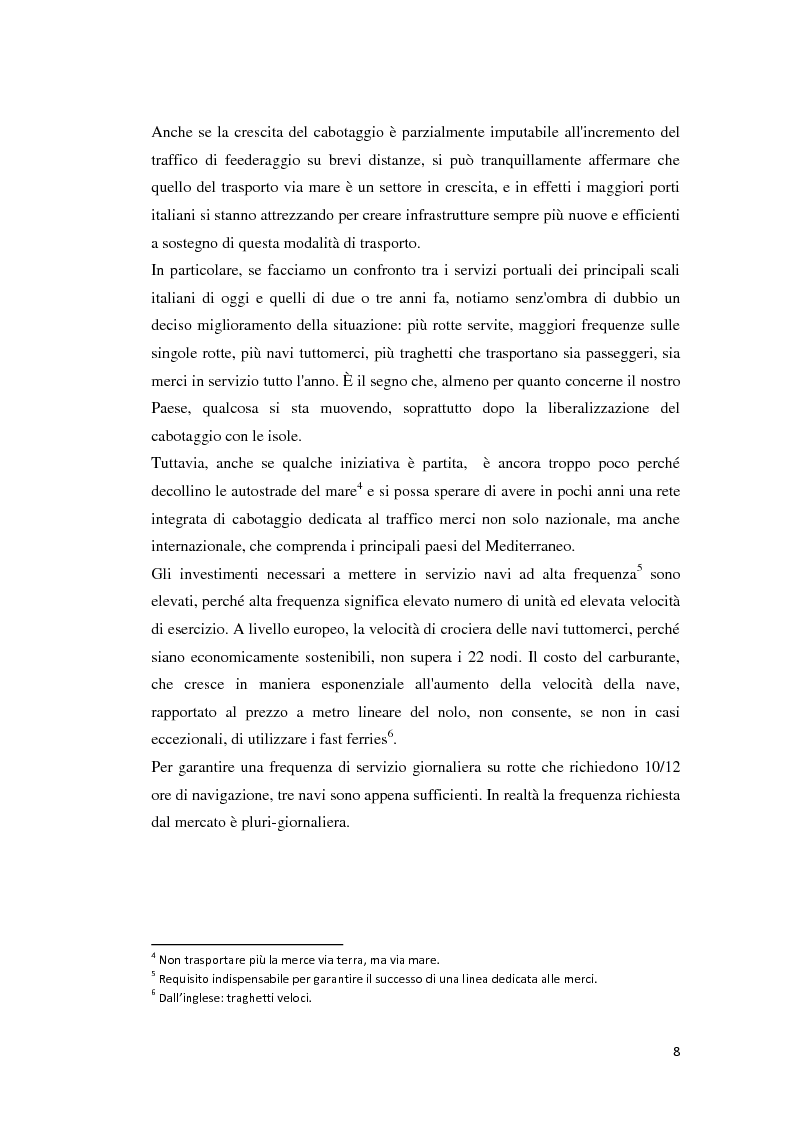 Anteprima della tesi: Il trasporto merci e passeggeri: il caso Grandi Navi Veloci, Pagina 3