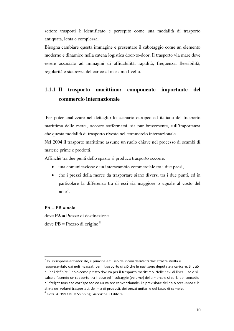 Anteprima della tesi: Il trasporto merci e passeggeri: il caso Grandi Navi Veloci, Pagina 5