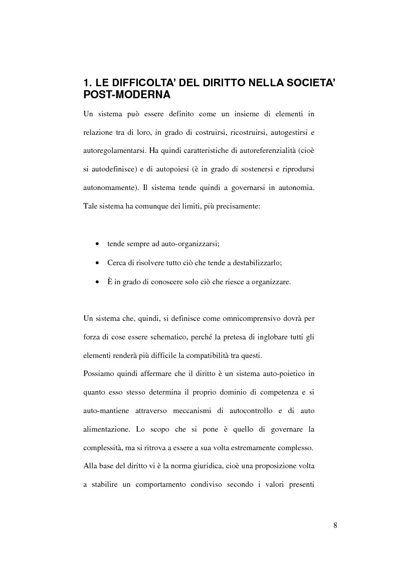 Anteprima della tesi: La crisi del diritto penale nella società post-moderna. Analisi degli elementi generativi, risvolti e strategie di gestione., Pagina 4