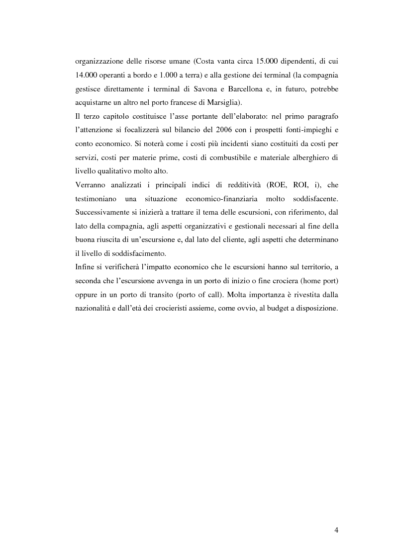 Anteprima della tesi: Il peso delle escursioni nella determinazione della redditività di un'impresa crocieristica: il caso Costa Crociere, Pagina 2