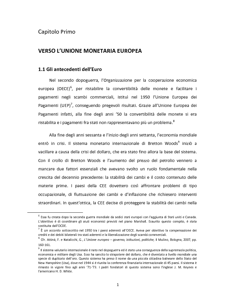 Anteprima della tesi: Il Patto di stabilità e crescita dell'Unione Europea: una prospettiva giuridica ed economica, Pagina 4