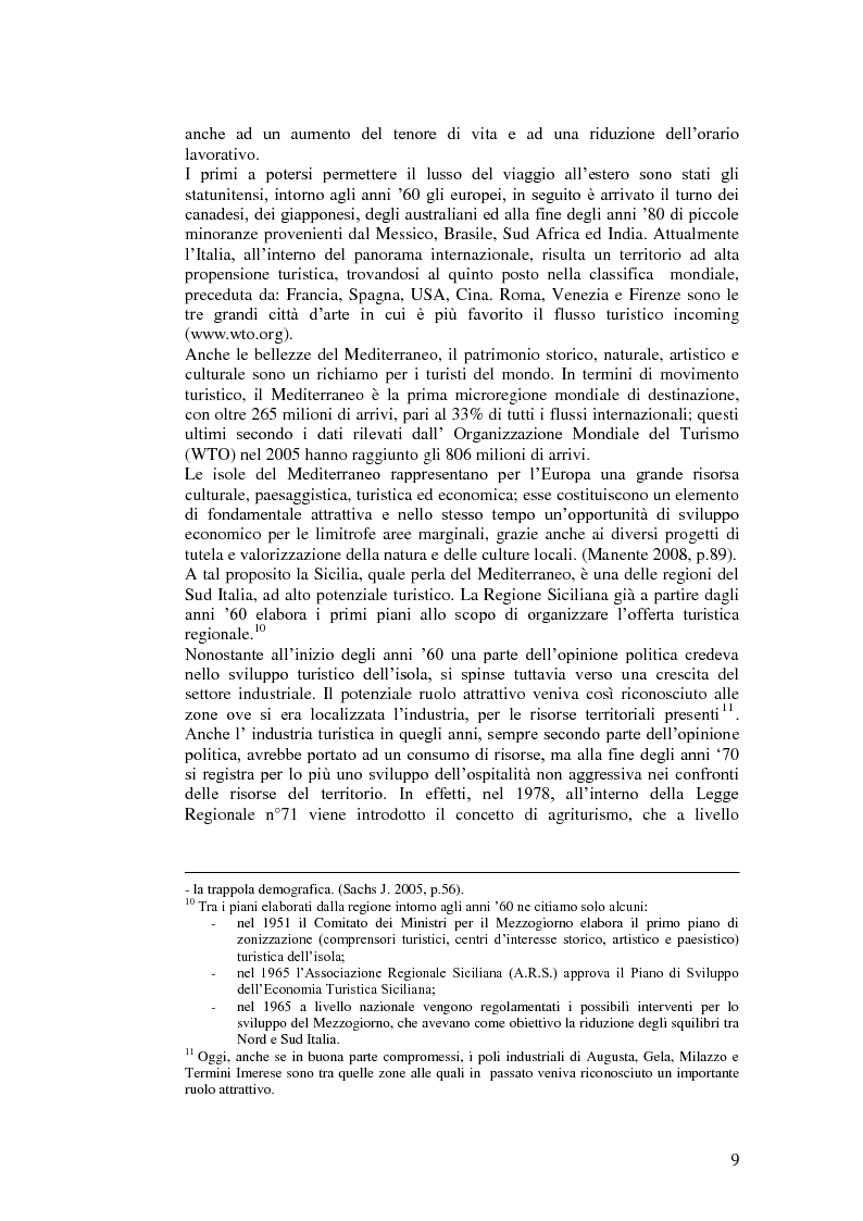 Anteprima della tesi: Il turismo relazionale integrato e il paese albergo in Sicilia, Pagina 5