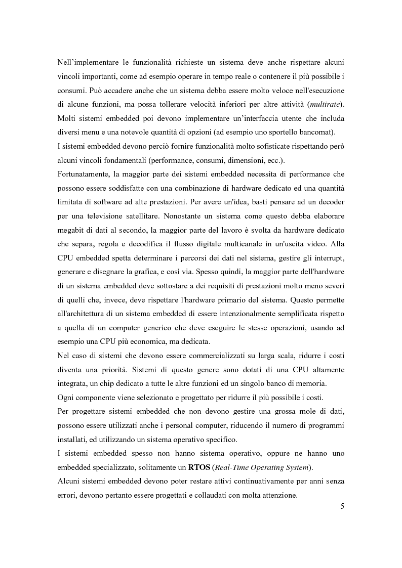 Anteprima della tesi: Principi di progetto di sistemi embedded, Pagina 5