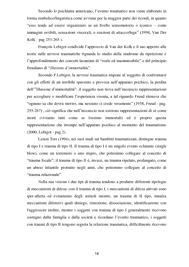 Anteprima della tesi: Il trauma in psicoanalisi: meccanismi di difesa implicati nelle nevrosi post-traumatiche e conseguenze del trauma sulla personalità, Pagina 8