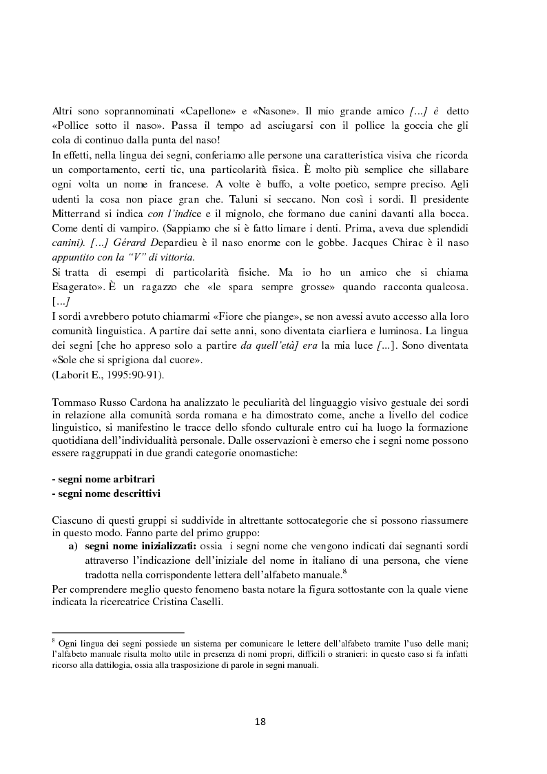 Anteprima della tesi: Lingua dei segni italiana e tedesca: un'analisi comparativa. Il campo semantico dei mestieri e degli animali., Pagina 12