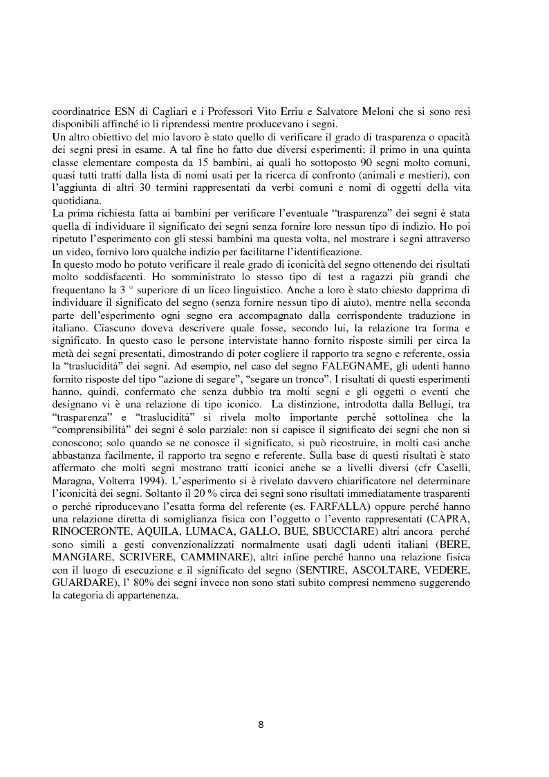 Anteprima della tesi: Lingua dei segni italiana e tedesca: un'analisi comparativa. Il campo semantico dei mestieri e degli animali., Pagina 2