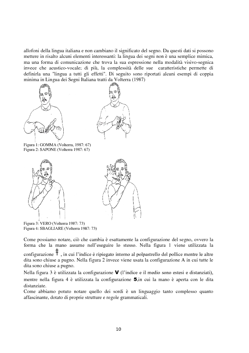 Anteprima della tesi: Lingua dei segni italiana e tedesca: un'analisi comparativa. Il campo semantico dei mestieri e degli animali., Pagina 4