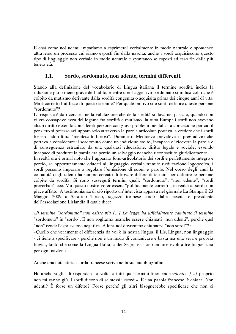 Anteprima della tesi: Lingua dei segni italiana e tedesca: un'analisi comparativa. Il campo semantico dei mestieri e degli animali., Pagina 5