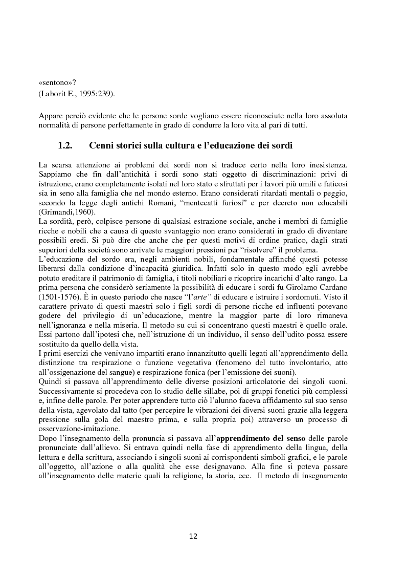Anteprima della tesi: Lingua dei segni italiana e tedesca: un'analisi comparativa. Il campo semantico dei mestieri e degli animali., Pagina 6