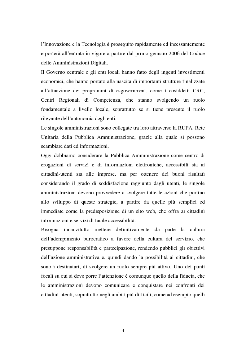 Anteprima della tesi: Erogazione elettronica di servizi (e-government) e informazioni ai cittadini, Pagina 2