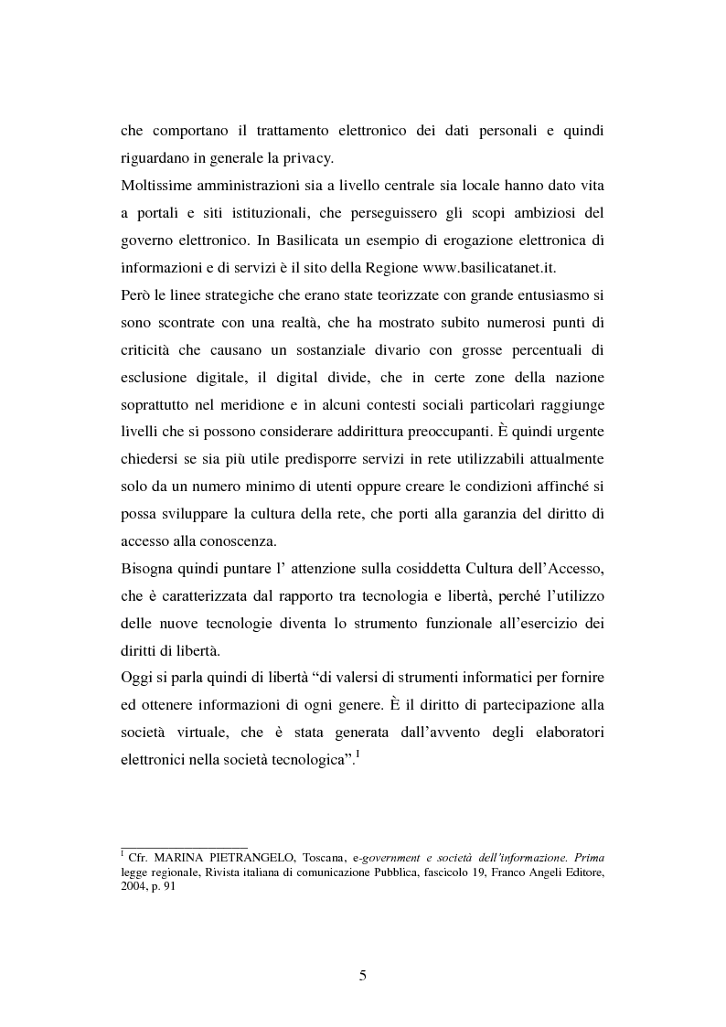 Anteprima della tesi: Erogazione elettronica di servizi (e-government) e informazioni ai cittadini, Pagina 3