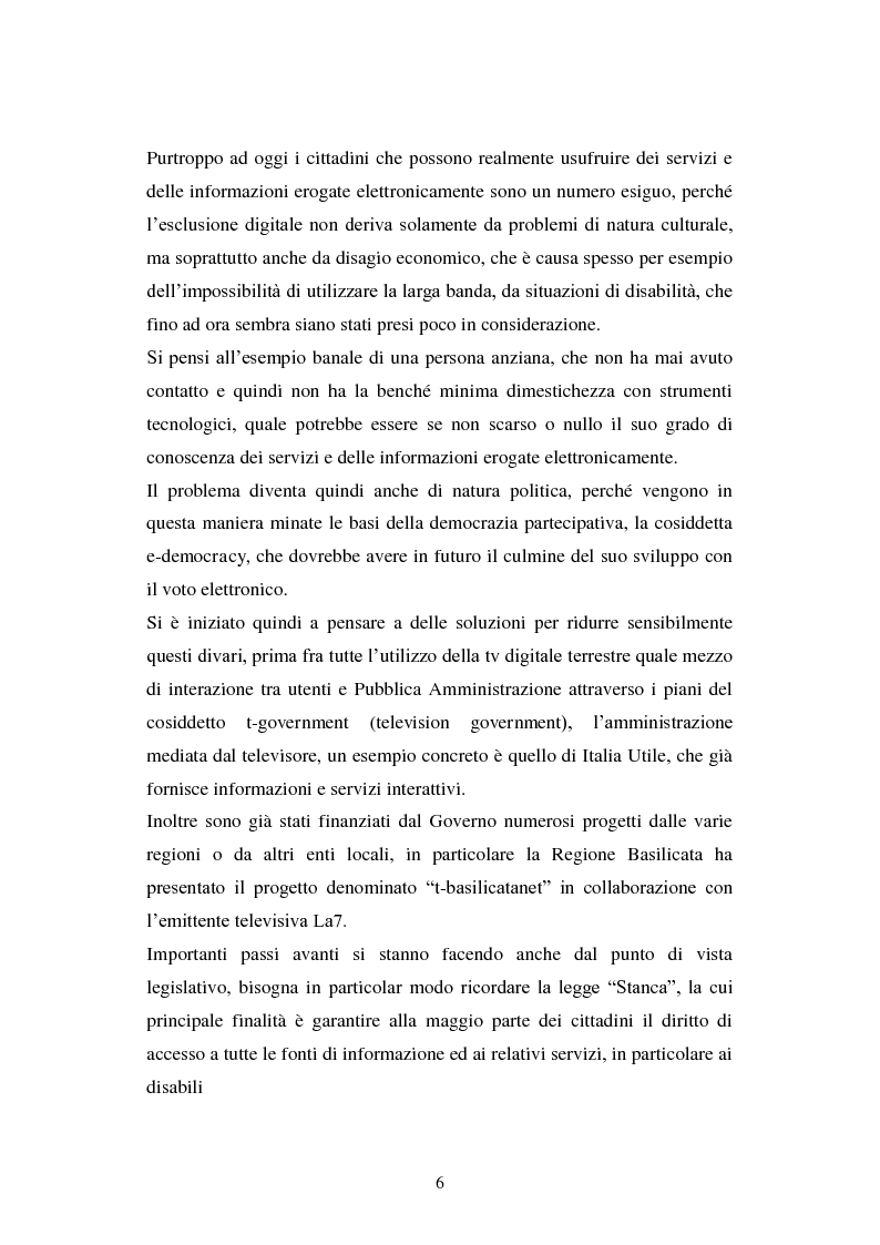 Anteprima della tesi: Erogazione elettronica di servizi (e-government) e informazioni ai cittadini, Pagina 4