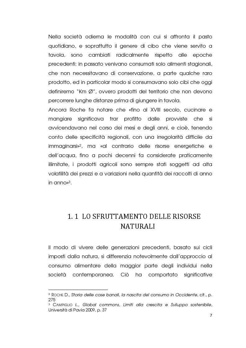 Anteprima della tesi: I consumi alimentari sostenibili e l'attività di Slow Food, Pagina 5