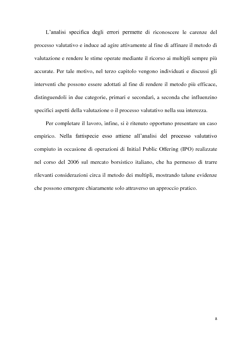 Anteprima della tesi: Il metodo dei multipli nella valutazione delle aziende: il caso delle initial public offering, Pagina 5