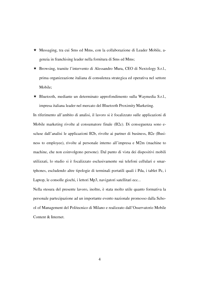 Anteprima della tesi: Il mobile marketing: caratteri, strumenti ed esperienze aziendali, Pagina 4