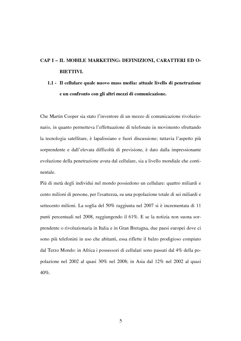 Anteprima della tesi: Il mobile marketing: caratteri, strumenti ed esperienze aziendali, Pagina 5