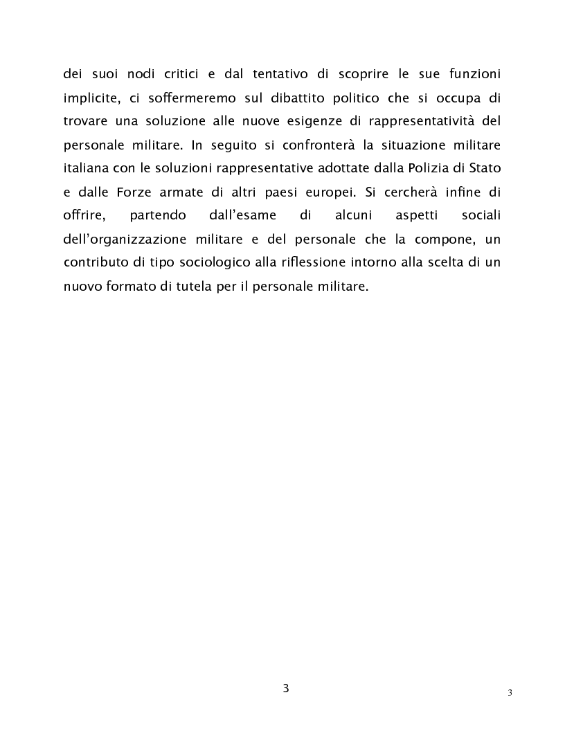 Anteprima della tesi: Comandare nel consenso. La rappresentanza degli interessi del personale nell'organizzazione militare., Pagina 3