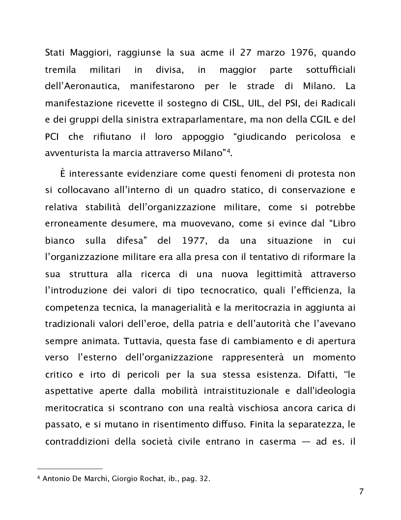 Anteprima della tesi: Comandare nel consenso. La rappresentanza degli interessi del personale nell'organizzazione militare., Pagina 7