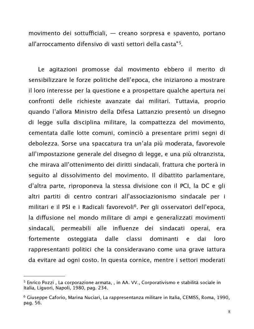 Anteprima della tesi: Comandare nel consenso. La rappresentanza degli interessi del personale nell'organizzazione militare., Pagina 8