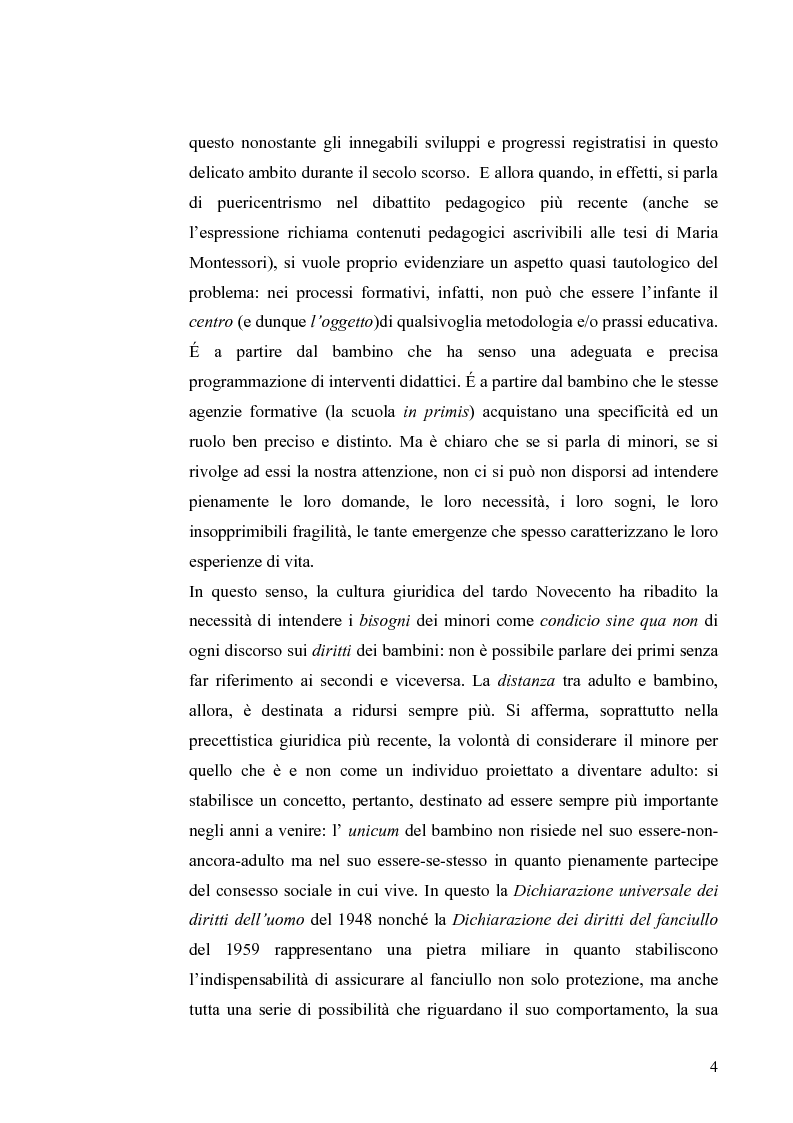 Anteprima della tesi: I diritti dei minori nell'ordinamento giuridico italiano, Pagina 3