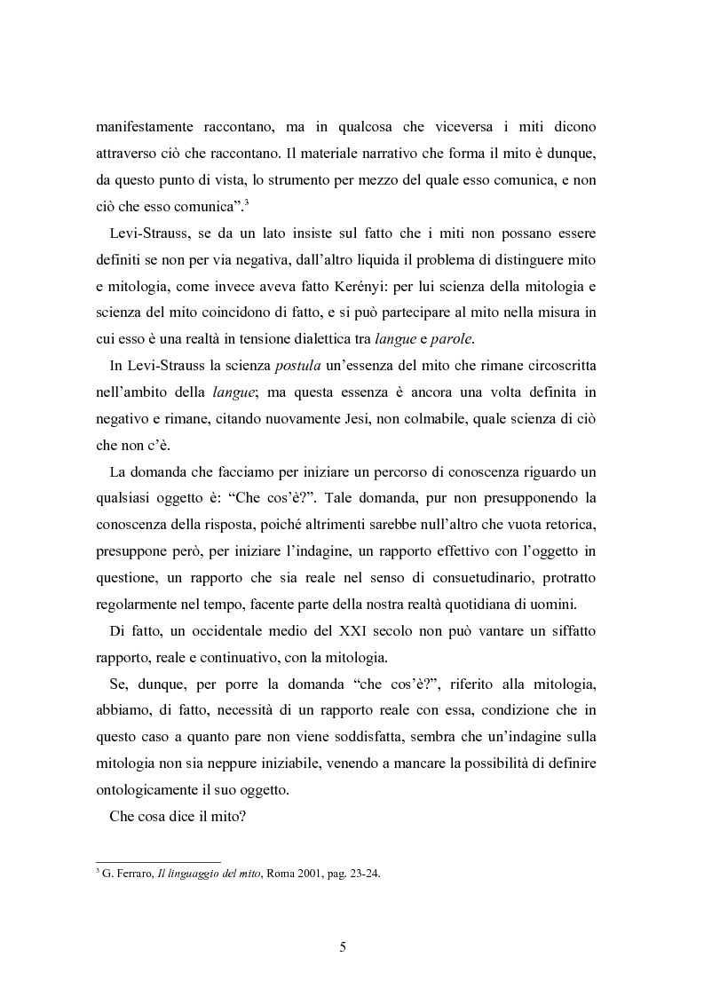 Anteprima della tesi: Mitologia, mito e mito dell'uomo in Karoly Kerenyi, Pagina 3