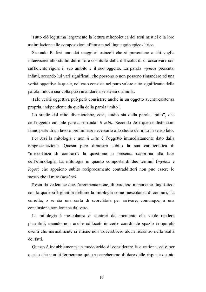 Anteprima della tesi: Mitologia, mito e mito dell'uomo in Karoly Kerenyi, Pagina 8