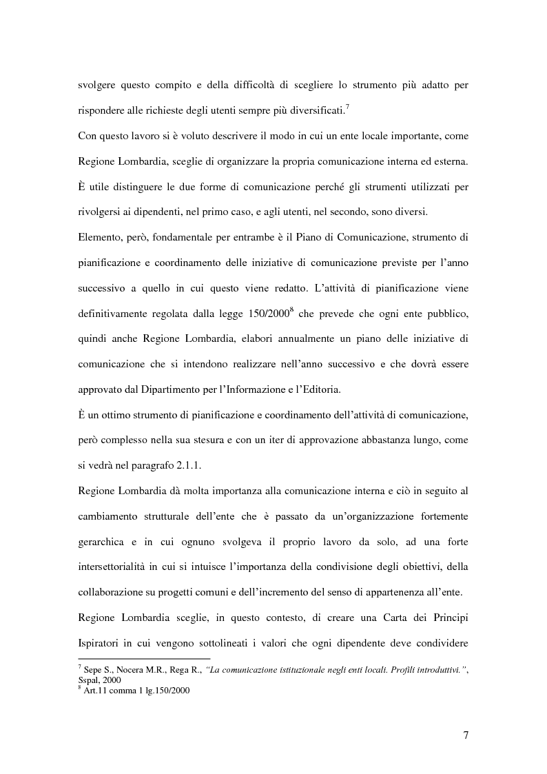 Anteprima della tesi: La comunicazione pubblica e istituzionale di Regione Lombardia, Pagina 5