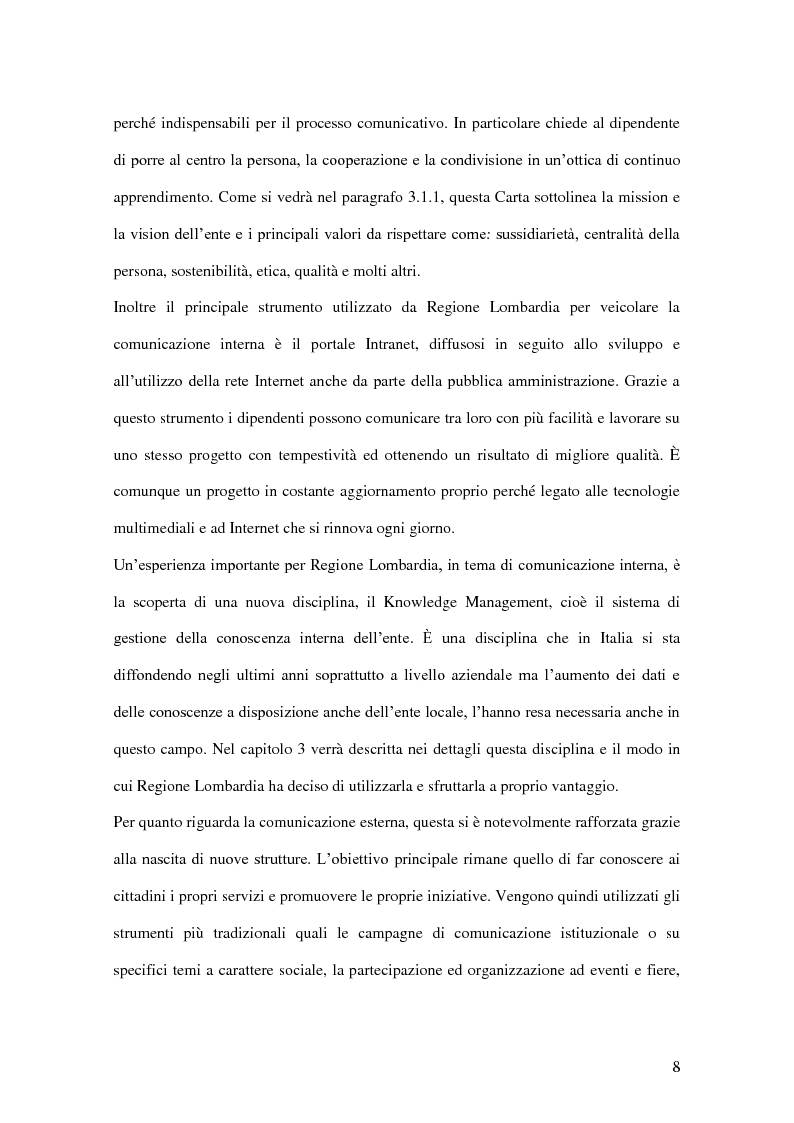 Anteprima della tesi: La comunicazione pubblica e istituzionale di Regione Lombardia, Pagina 6