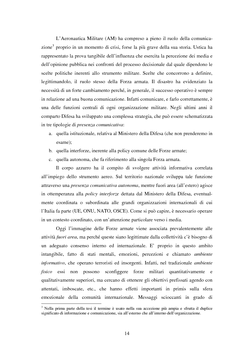 Anteprima della tesi: La comunicazione dell’aeronautica militare, dal 1980 ai giorni nostri. Difformità tra il modello azzurro e la policy interforze., Pagina 6