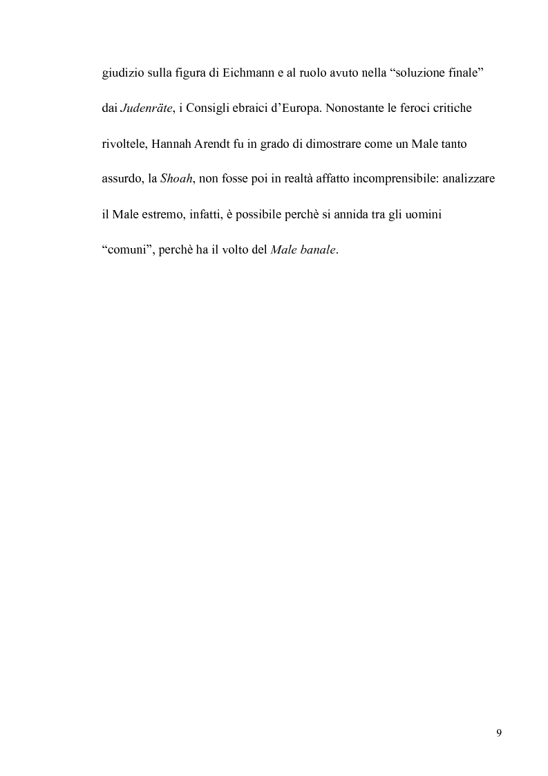 Anteprima della tesi: Il volto banale del Male: Arendt/Eichmann, Pagina 6