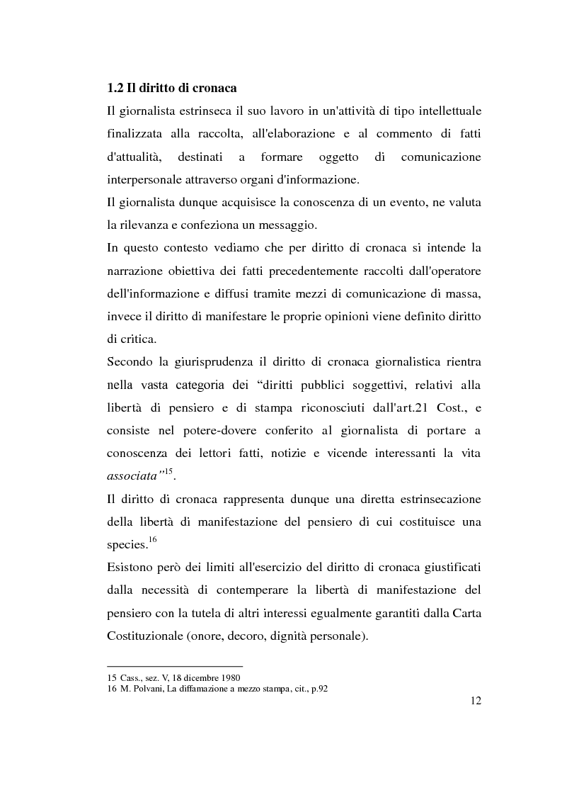 Anteprima della tesi: La diffamazione attraverso i media, Pagina 12