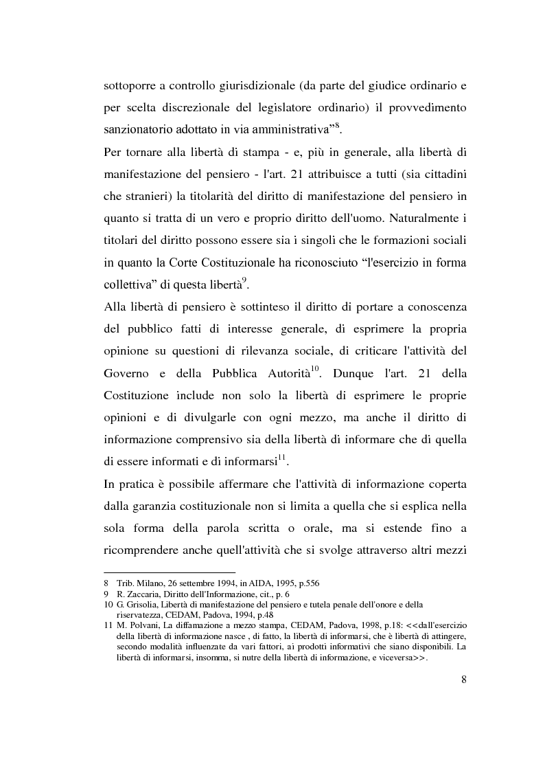 Anteprima della tesi: La diffamazione attraverso i media, Pagina 8
