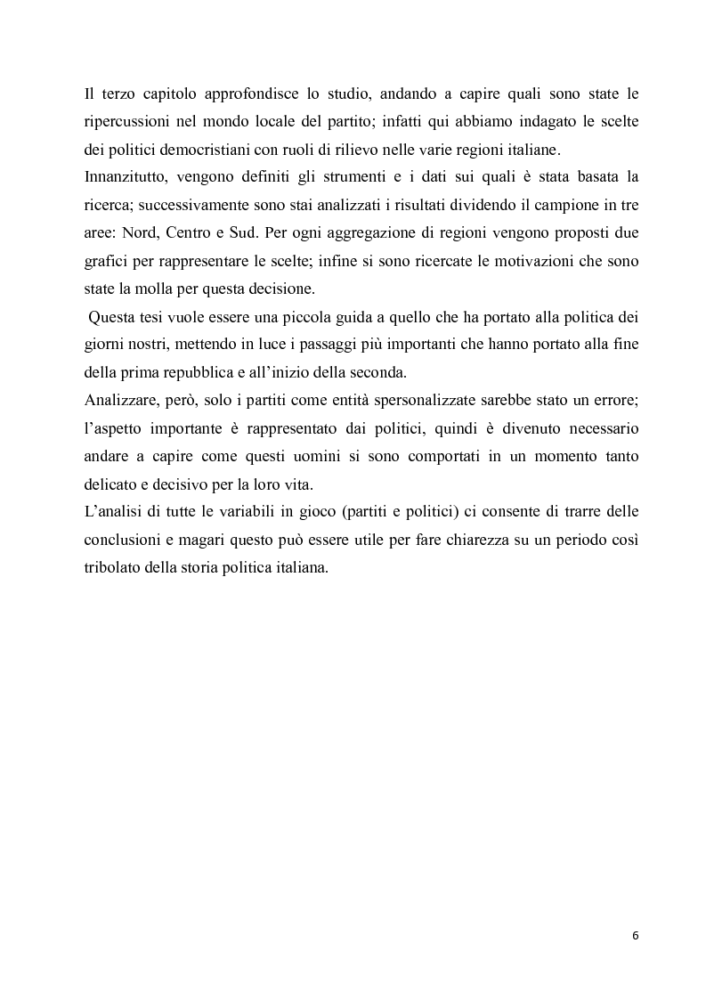 Anteprima della tesi: La diaspora democristiana dopo la fine della prima repubblica, Pagina 2