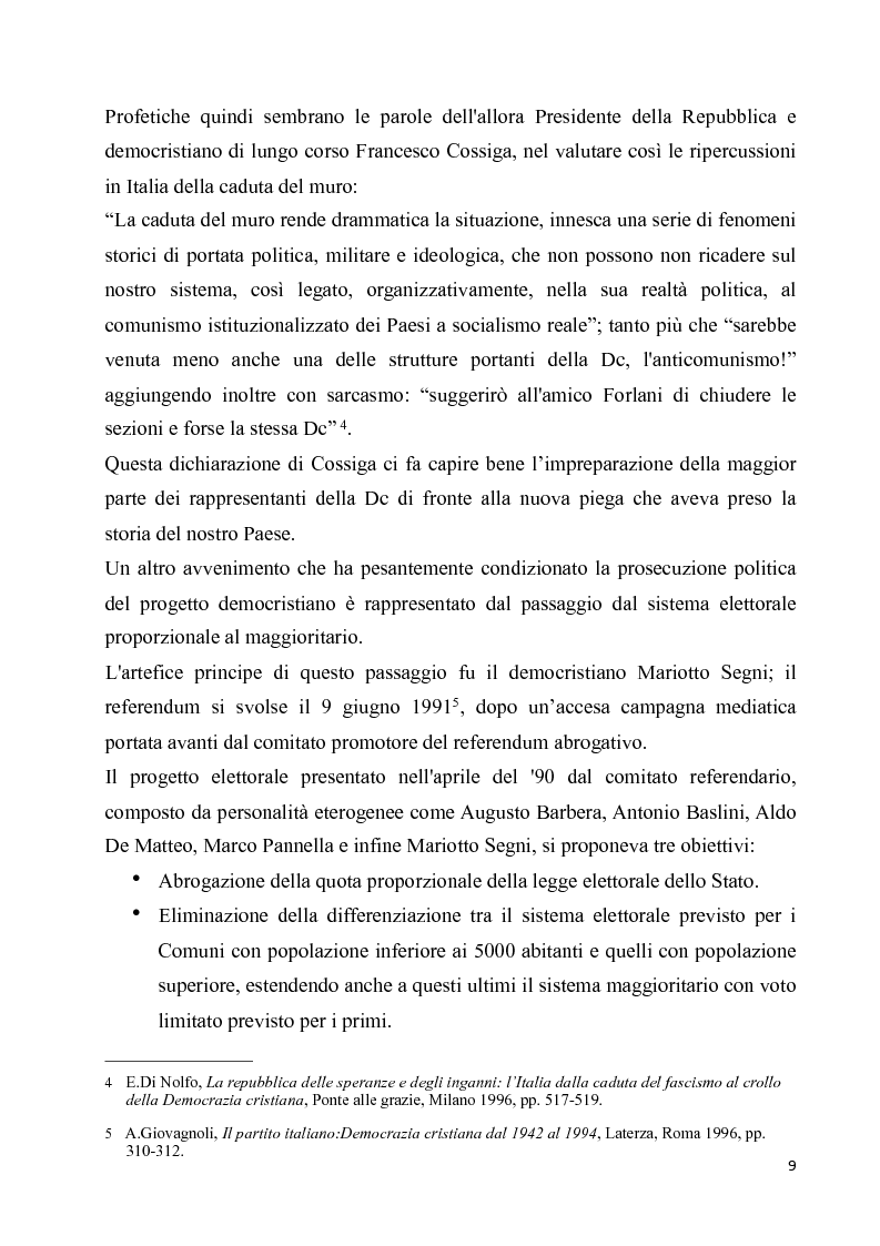 Anteprima della tesi: La diaspora democristiana dopo la fine della prima repubblica, Pagina 5