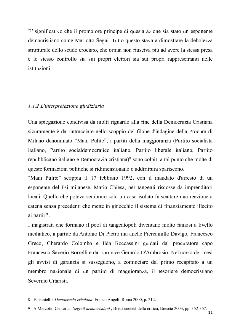Anteprima della tesi: La diaspora democristiana dopo la fine della prima repubblica, Pagina 7