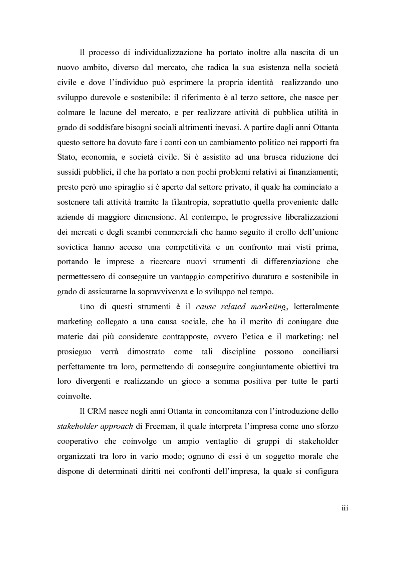 Anteprima della tesi: Il cause-related marketing e la responsabilità sociale delle imprese, Pagina 3