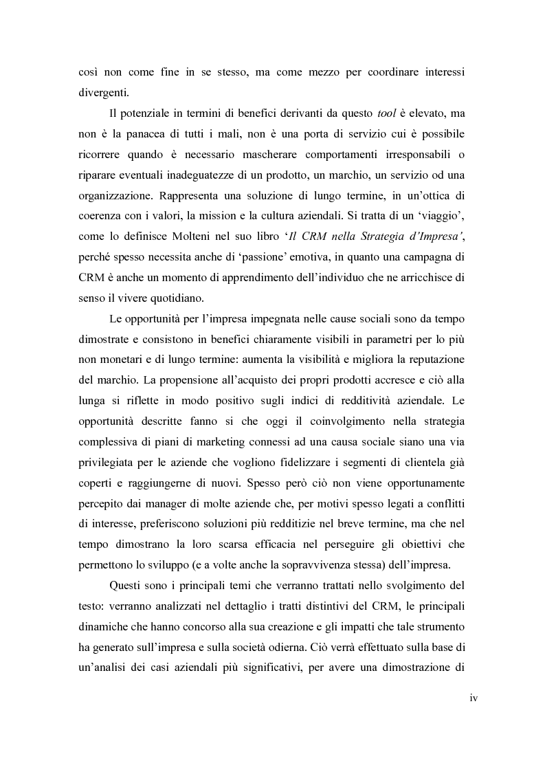 Anteprima della tesi: Il cause-related marketing e la responsabilità sociale delle imprese, Pagina 4