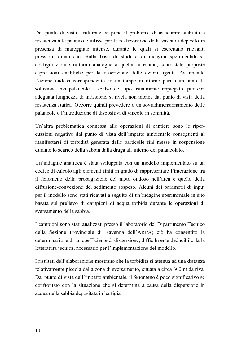 Anteprima della tesi: Cantiere per l'esecuzione di un ripascimento con temporaneo deposito in mare: analisi della dispersione dei sedimenti, Pagina 2