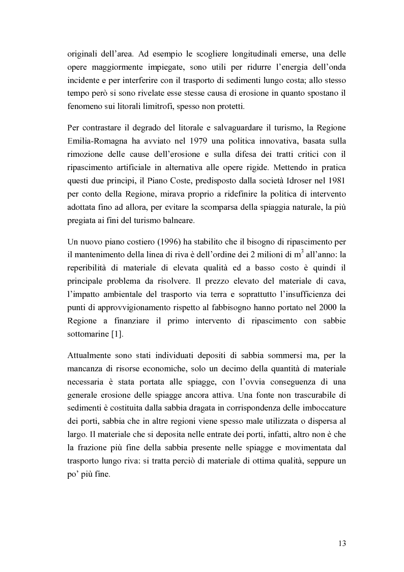 Anteprima della tesi: Cantiere per l'esecuzione di un ripascimento con temporaneo deposito in mare: analisi della dispersione dei sedimenti, Pagina 5