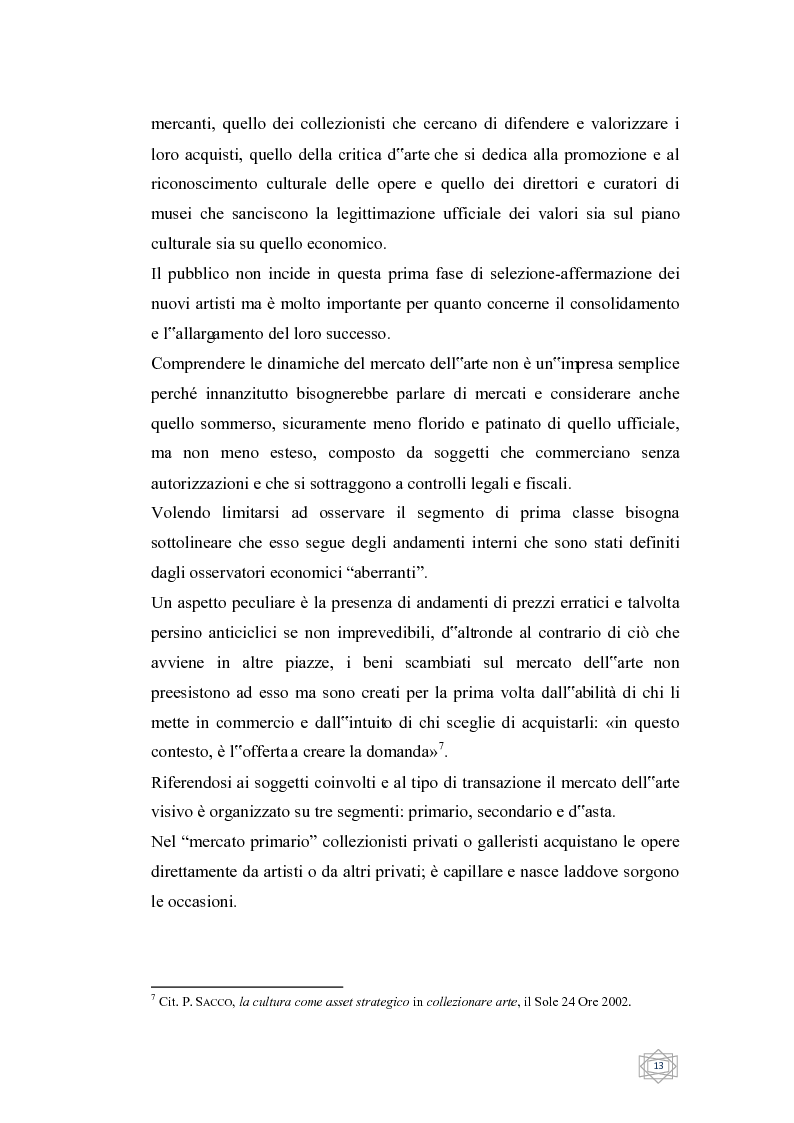 Anteprima della tesi: Dalla filantropia all'art banking: come l'arte contemporanea diventa immateriale, Pagina 7
