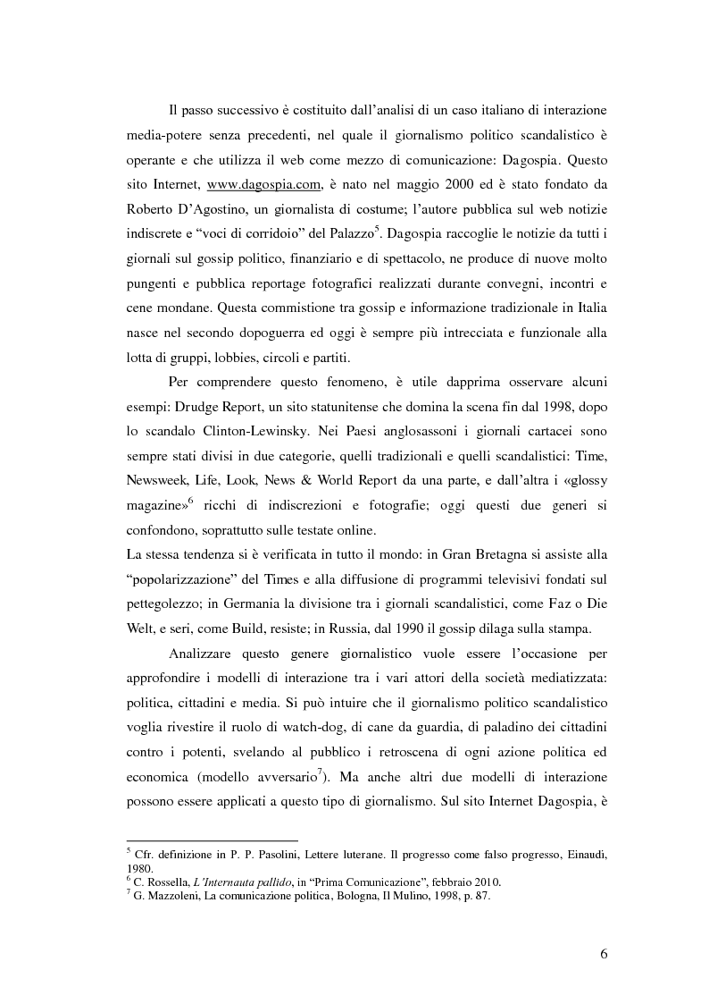 Anteprima della tesi: Il giornalismo politico scandalistico e la sua deriva in Dagospia, Pagina 3