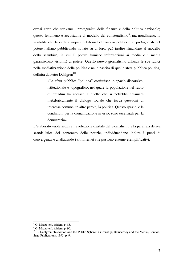 Anteprima della tesi: Il giornalismo politico scandalistico e la sua deriva in Dagospia, Pagina 4