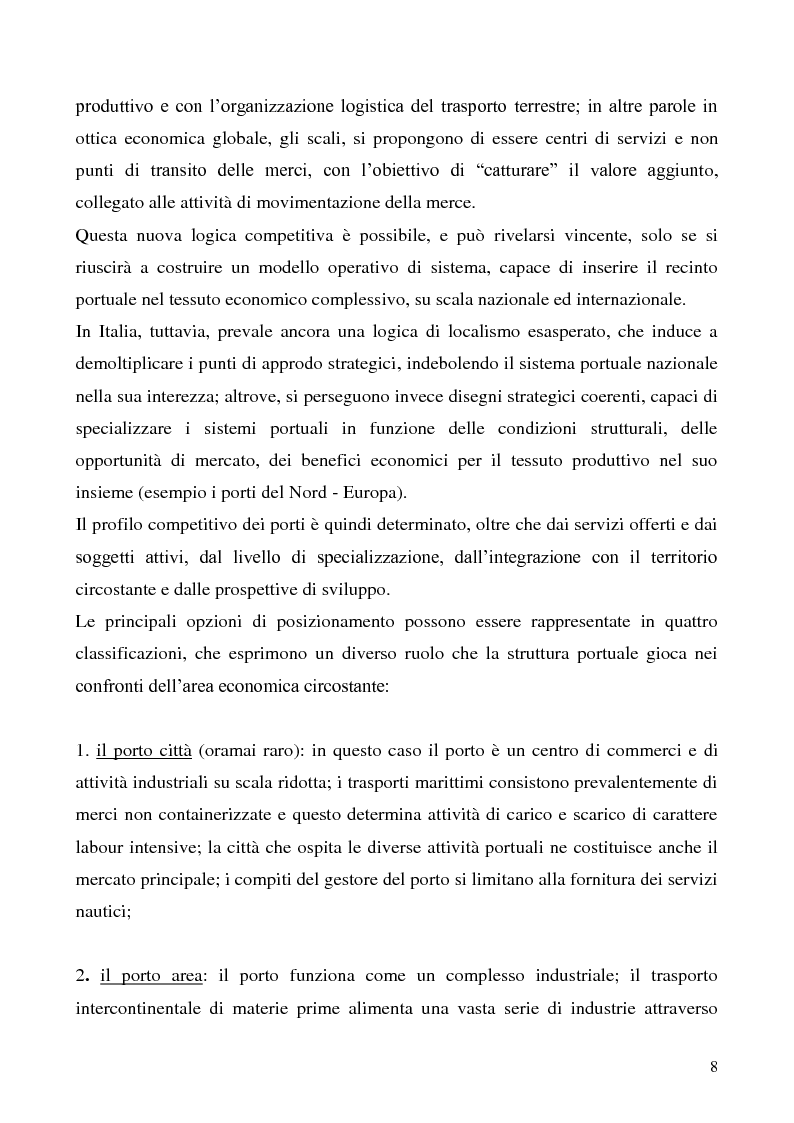Anteprima della tesi: Il problema del vantaggio competitivo nei terminal portuali, Pagina 4