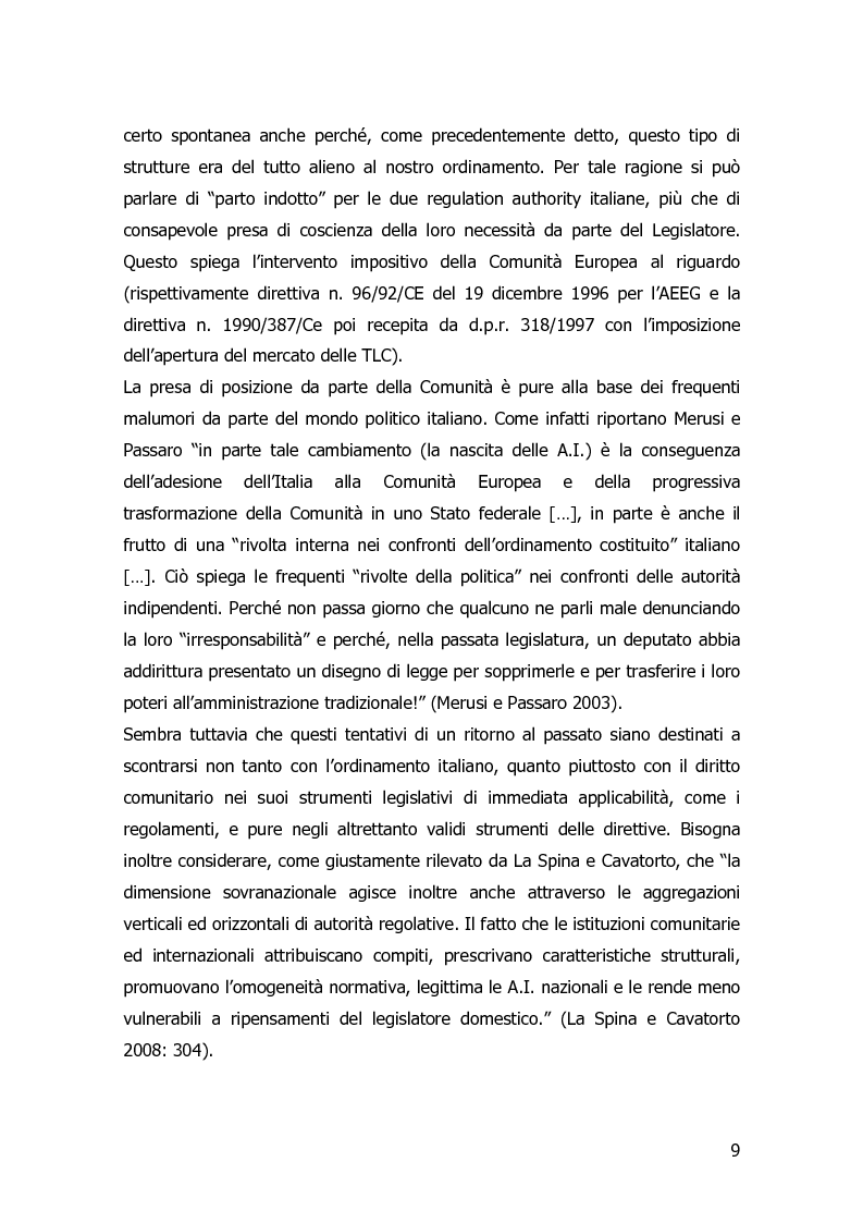 Anteprima della tesi: Garanzia, vigilanza e controllo: il ruolo dell'AGCOM nel mercato delle telecomunicazioni mobili italiane, Pagina 6