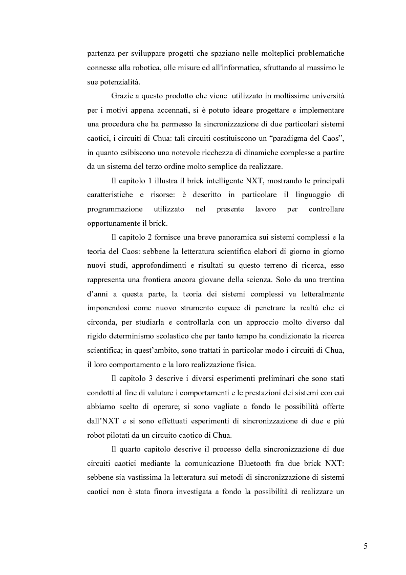 Anteprima della tesi: Sincronizzazione wireless di circuiti caotici mediante tecnologia Bluetooth su robot Mindstorms, Pagina 2