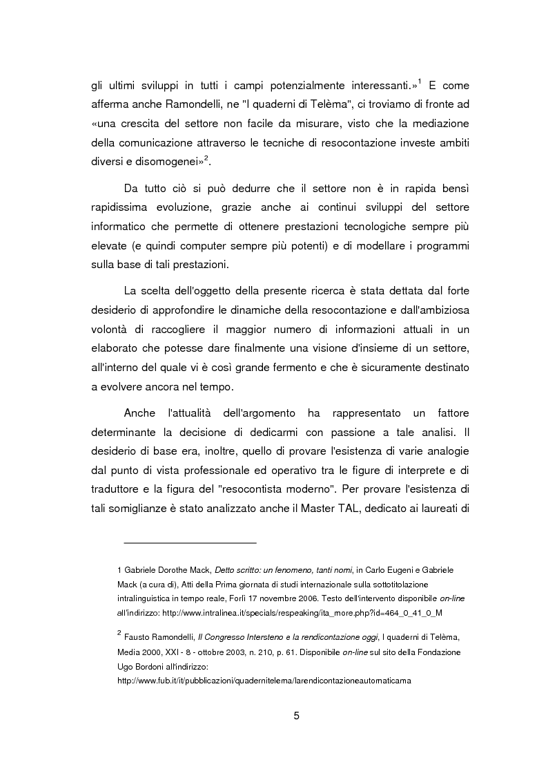 Anteprima della tesi: Nuovi orizzonti e nuove frontiere per l'interprete e il traduttore nel trattamento automatico del linguaggio - La figura del resocontista, Pagina 2