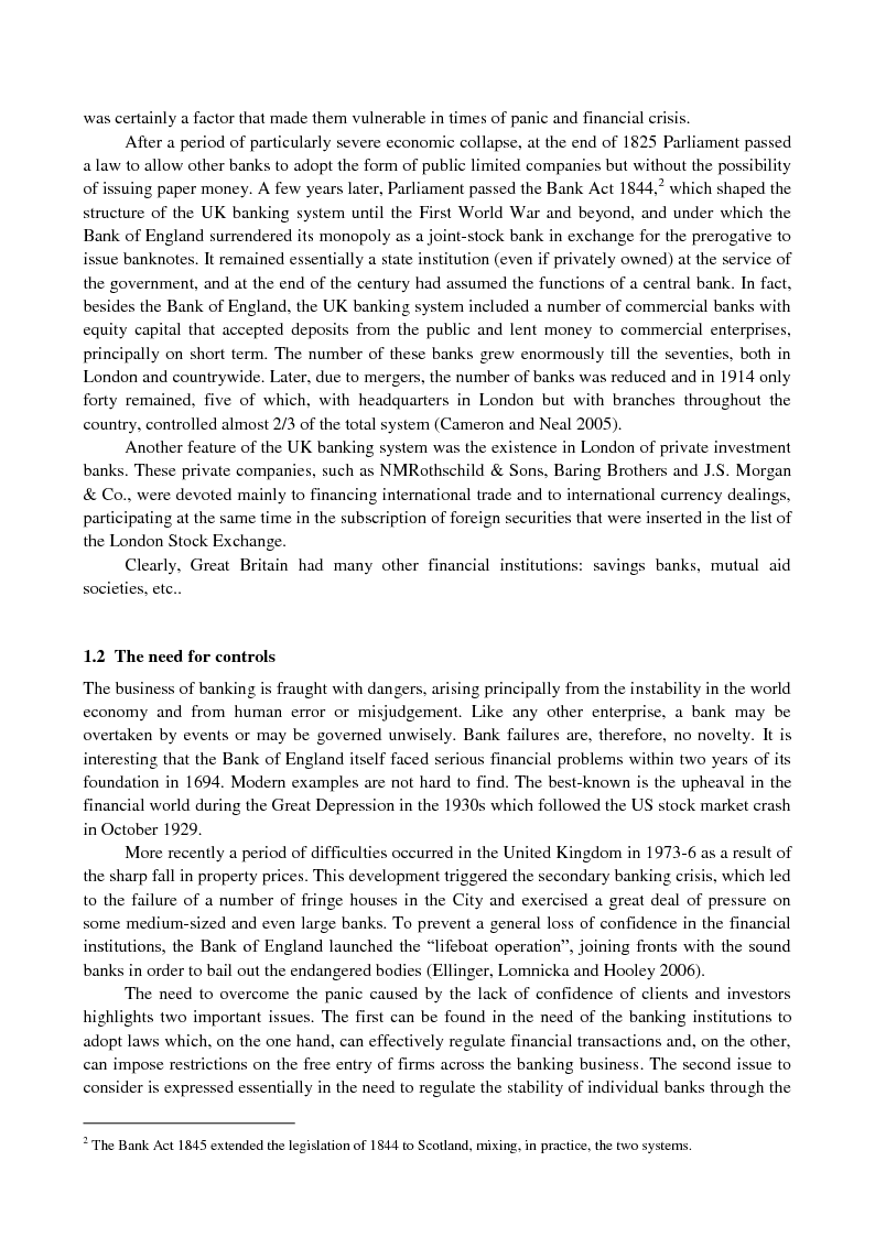 Anteprima della tesi: The UK banking system: structure, regulation and effects of the 2007-09 financial crisis, Pagina 2